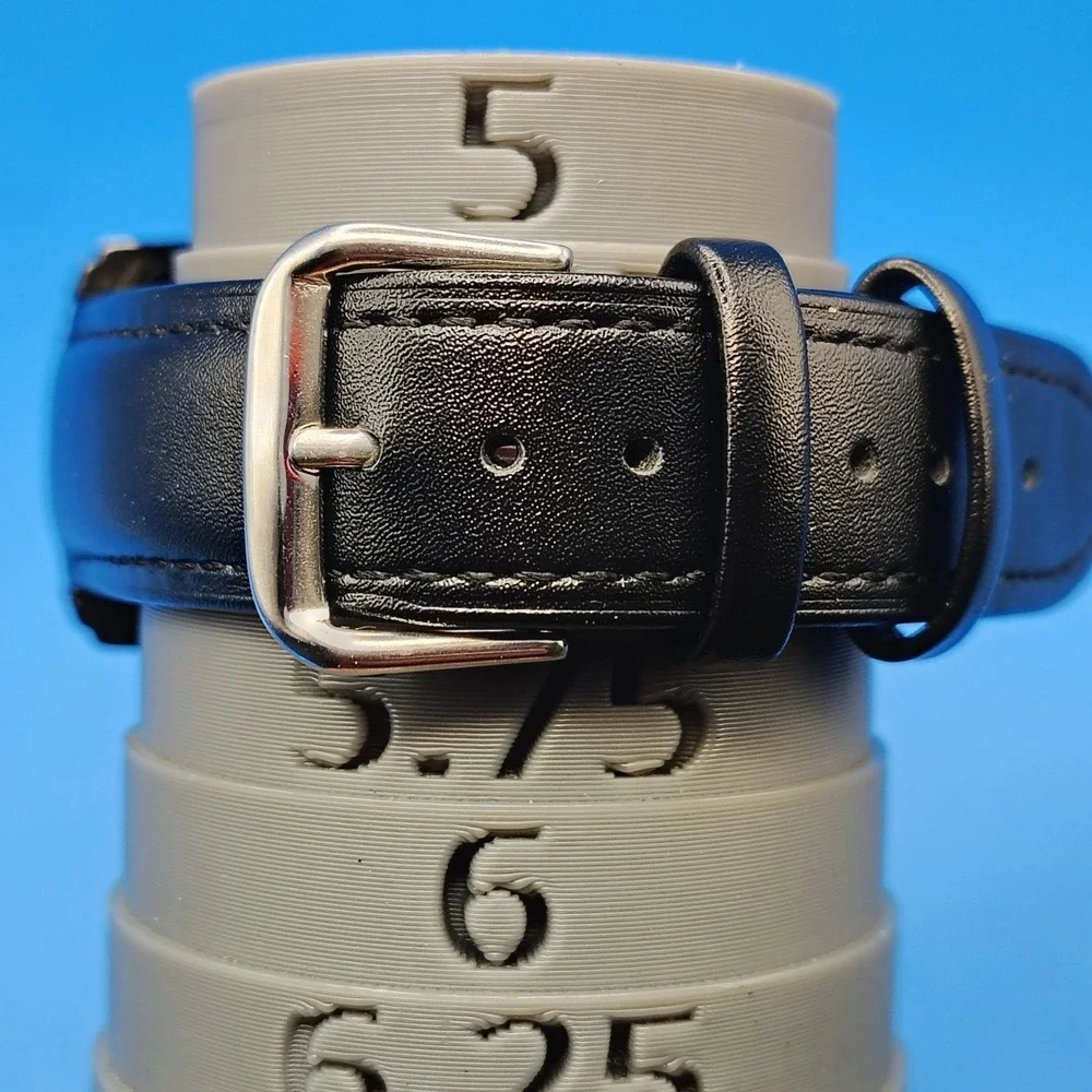 Vintage‎ 2001 Timex Indiglo Date 39mm Mens Quartz Watch Black New Leather Strap